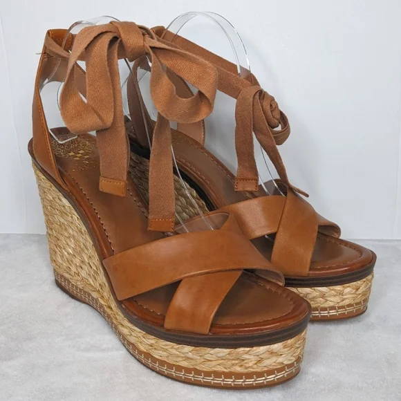 VINCE CAMUTO Pharrah Espadrilles Wedge Platform Ankle Strap Sandals - Picture 1 of 8